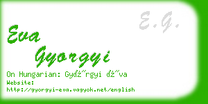 eva gyorgyi business card